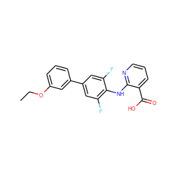 CCOc1cccc(-c2cc(F)c(Nc3ncccc3C(=O)O)c(F)c2)c1 ZINC000103278712