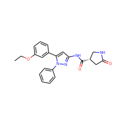 CCOc1cccc(-c2cc(NC(=O)[C@@H]3CNC(=O)C3)nn2-c2ccccc2)c1 ZINC000169706968