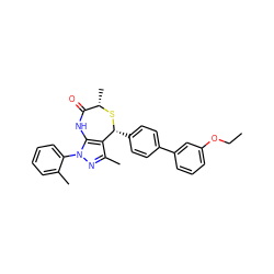 CCOc1cccc(-c2ccc([C@H]3S[C@@H](C)C(=O)Nc4c3c(C)nn4-c3ccccc3C)cc2)c1 ZINC000084730117