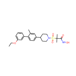 CCOc1cccc(-c2ccc(C3CCN(S(=O)(=O)C(C)(C)C(=O)NO)CC3)cc2C)c1 ZINC000028970135