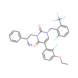 CCOc1cccc(-c2cn(Cc3c(F)cccc3C(F)(F)F)c(=O)n(C[C@H](N)c3ccccc3)c2=O)c1F ZINC000028477777