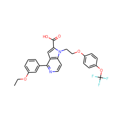 CCOc1cccc(-c2nccc3c2cc(C(=O)O)n3CCOc2ccc(OC(F)(F)F)cc2)c1 ZINC000169330498