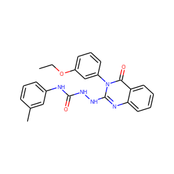 CCOc1cccc(-n2c(NNC(=O)Nc3cccc(C)c3)nc3ccccc3c2=O)c1 ZINC000013779082