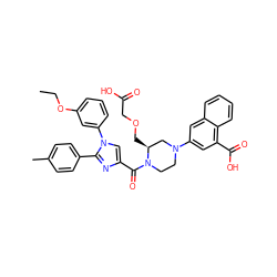 CCOc1cccc(-n2cc(C(=O)N3CCN(c4cc(C(=O)O)c5ccccc5c4)C[C@@H]3COCC(=O)O)nc2-c2ccc(C)cc2)c1 ZINC000049899555