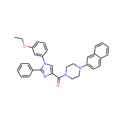 CCOc1cccc(-n2cc(C(=O)N3CCN(c4ccc5ccccc5c4)CC3)nc2-c2ccccc2)c1 ZINC000040917858