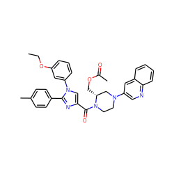 CCOc1cccc(-n2cc(C(=O)N3CCN(c4cnc5ccccc5c4)C[C@H]3COC(C)=O)nc2-c2ccc(C)cc2)c1 ZINC000042834203