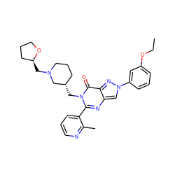 CCOc1cccc(-n2cc3nc(-c4cccnc4C)n(C[C@H]4CCCN(C[C@H]5CCCO5)C4)c(=O)c3n2)c1 ZINC000169331025