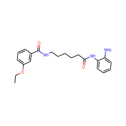 CCOc1cccc(C(=O)NCCCCCC(=O)Nc2ccccc2N)c1 ZINC000117581950