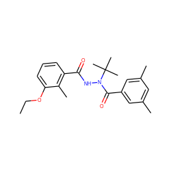 CCOc1cccc(C(=O)NN(C(=O)c2cc(C)cc(C)c2)C(C)(C)C)c1C ZINC000103200483