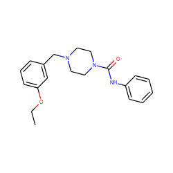 CCOc1cccc(CN2CCN(C(=O)Nc3ccccc3)CC2)c1 ZINC000200261748