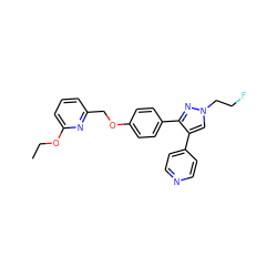 CCOc1cccc(COc2ccc(-c3nn(CCF)cc3-c3ccncc3)cc2)n1 ZINC000073142402