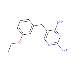 CCOc1cccc(Cc2cnc(N)nc2N)c1 ZINC000013801424