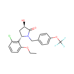 CCOc1cccc(Cl)c1[C@@H]1C[C@@H](O)C(=O)N1Cc1ccc(OC(F)(F)F)cc1 ZINC000166872679