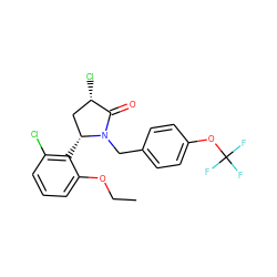 CCOc1cccc(Cl)c1[C@@H]1C[C@H](Cl)C(=O)N1Cc1ccc(OC(F)(F)F)cc1 ZINC000166617267