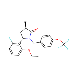 CCOc1cccc(F)c1[C@@H]1C[C@@H](C)C(=O)N1Cc1ccc(OC(F)(F)F)cc1 ZINC000167455454