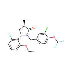 CCOc1cccc(F)c1[C@@H]1C[C@@H](C)C(=O)N1Cc1ccc(OC(F)F)c(Cl)c1 ZINC000167139988