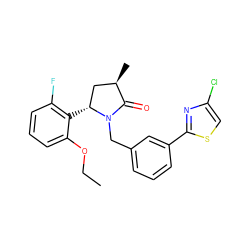 CCOc1cccc(F)c1[C@@H]1C[C@@H](C)C(=O)N1Cc1cccc(-c2nc(Cl)cs2)c1 ZINC000167557363