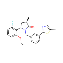 CCOc1cccc(F)c1[C@@H]1C[C@@H](C)C(=O)N1Cc1cccc(-c2ncc(C)s2)c1 ZINC000167556509