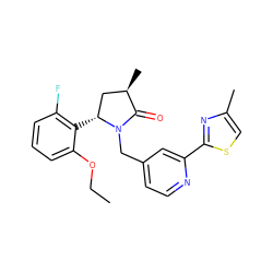 CCOc1cccc(F)c1[C@@H]1C[C@@H](C)C(=O)N1Cc1ccnc(-c2nc(C)cs2)c1 ZINC000166868827