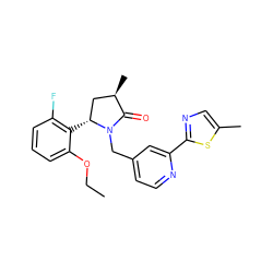 CCOc1cccc(F)c1[C@@H]1C[C@@H](C)C(=O)N1Cc1ccnc(-c2ncc(C)s2)c1 ZINC000167403606