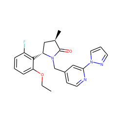 CCOc1cccc(F)c1[C@@H]1C[C@@H](C)C(=O)N1Cc1ccnc(-n2cccn2)c1 ZINC000167362081