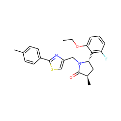 CCOc1cccc(F)c1[C@@H]1C[C@@H](C)C(=O)N1Cc1csc(-c2ccc(C)cc2)n1 ZINC000167744908