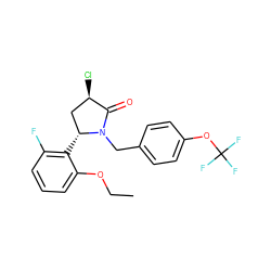 CCOc1cccc(F)c1[C@@H]1C[C@@H](Cl)C(=O)N1Cc1ccc(OC(F)(F)F)cc1 ZINC000167334696