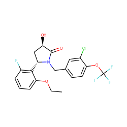 CCOc1cccc(F)c1[C@@H]1C[C@@H](O)C(=O)N1Cc1ccc(OC(F)(F)F)c(Cl)c1 ZINC000166312403