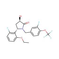 CCOc1cccc(F)c1[C@@H]1C[C@@H](O)C(=O)N1Cc1ccc(OC(F)(F)F)c(F)c1 ZINC000166873719