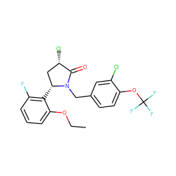 CCOc1cccc(F)c1[C@@H]1C[C@H](Cl)C(=O)N1Cc1ccc(OC(F)(F)F)c(Cl)c1 ZINC000167778955