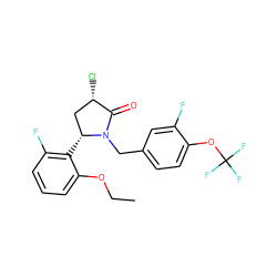 CCOc1cccc(F)c1[C@@H]1C[C@H](Cl)C(=O)N1Cc1ccc(OC(F)(F)F)c(F)c1 ZINC000167052631