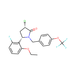 CCOc1cccc(F)c1[C@@H]1C[C@H](Cl)C(=O)N1Cc1ccc(OC(F)(F)F)cc1 ZINC000167334895