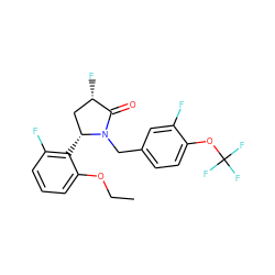 CCOc1cccc(F)c1[C@@H]1C[C@H](F)C(=O)N1Cc1ccc(OC(F)(F)F)c(F)c1 ZINC000167612300