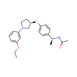 CCOc1cccc(N2CC[C@@H](Oc3ccc([C@H](C)NC(C)=O)cc3)C2)c1 ZINC001772645561