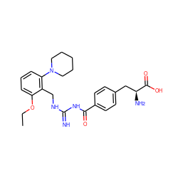 CCOc1cccc(N2CCCCC2)c1CNC(=N)NC(=O)c1ccc(C[C@H](N)C(=O)O)cc1 ZINC000653848339