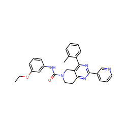 CCOc1cccc(NC(=O)N2CCc3nc(-c4cccnc4)nc(-c4ccccc4C)c3C2)c1 ZINC000071331726