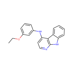 CCOc1cccc(Nc2ccnc3[nH]c4ccccc4c23)c1 ZINC000169312099