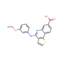 CCOc1cccc(Nc2nc3cc(C(=O)O)ccc3c3sccc23)c1 ZINC000167763222