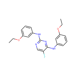 CCOc1cccc(Nc2ncc(F)c(Nc3cccc(OCC)c3)n2)c1 ZINC000114327469