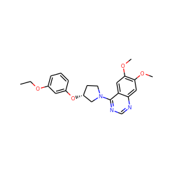 CCOc1cccc(O[C@@H]2CCN(c3ncnc4cc(OC)c(OC)cc34)C2)c1 ZINC000014956453