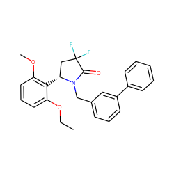 CCOc1cccc(OC)c1[C@@H]1CC(F)(F)C(=O)N1Cc1cccc(-c2ccccc2)c1 ZINC000167121523