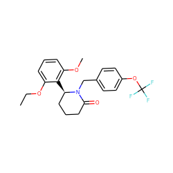 CCOc1cccc(OC)c1[C@@H]1CCCC(=O)N1Cc1ccc(OC(F)(F)F)cc1 ZINC000098176754