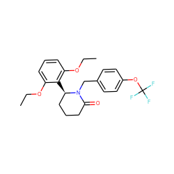 CCOc1cccc(OCC)c1[C@@H]1CCCC(=O)N1Cc1ccc(OC(F)(F)F)cc1 ZINC000103270544