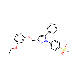 CCOc1cccc(OCc2cc(-c3ccccc3)n(-c3ccc(S(C)(=O)=O)cc3)n2)c1 ZINC000013585685