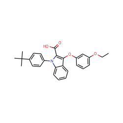 CCOc1cccc(Oc2c(C(=O)O)n(-c3ccc(C(C)(C)C)cc3)c3ccccc23)c1 ZINC000028528119