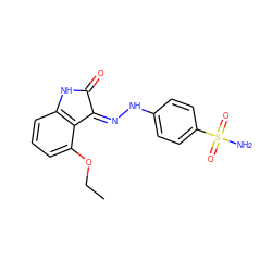 CCOc1cccc2c1/C(=N/Nc1ccc(S(N)(=O)=O)cc1)C(=O)N2 ZINC000013470436