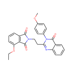 CCOc1cccc2c1C(=O)N(CCc1nc3ccccc3c(=O)n1-c1ccc(OC)cc1)C2=O ZINC000473165208