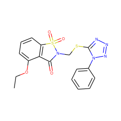 CCOc1cccc2c1C(=O)N(CSc1nnnn1-c1ccccc1)S2(=O)=O ZINC000029477224