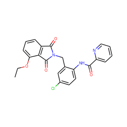 CCOc1cccc2c1C(=O)N(Cc1cc(Cl)ccc1NC(=O)c1ccccn1)C2=O ZINC000028948850