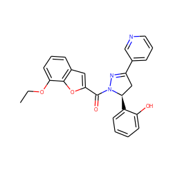 CCOc1cccc2cc(C(=O)N3N=C(c4cccnc4)C[C@H]3c3ccccc3O)oc12 ZINC000071280562